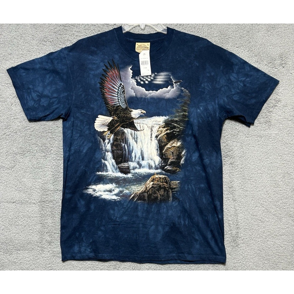 Vintage The Mountain Bald Eagle Shirt Men Large Rick Kelley 2006 Leather Tag NWT